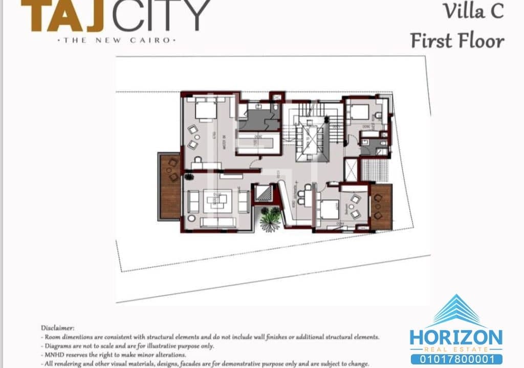 Villa for sale in Taj City New Cairo