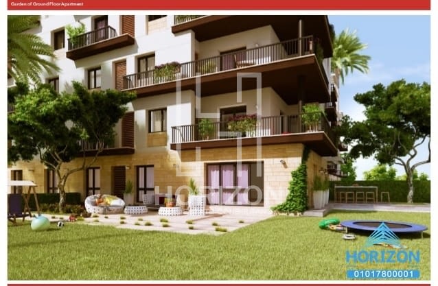 Ground floor corner with garden in Eastown New Cairo