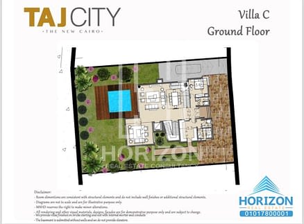 Villa for sale in Taj City New Cairo